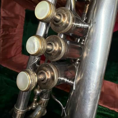 True Tone  Buescher C14 Virtuoso Cornet " 1912 - Silver Plated image 9