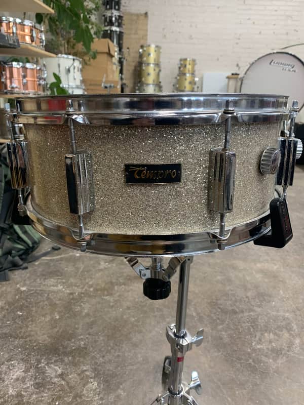 Tempro Vintage MIJ 5" x 14 " Silver Sparkle Snare Drum image 1