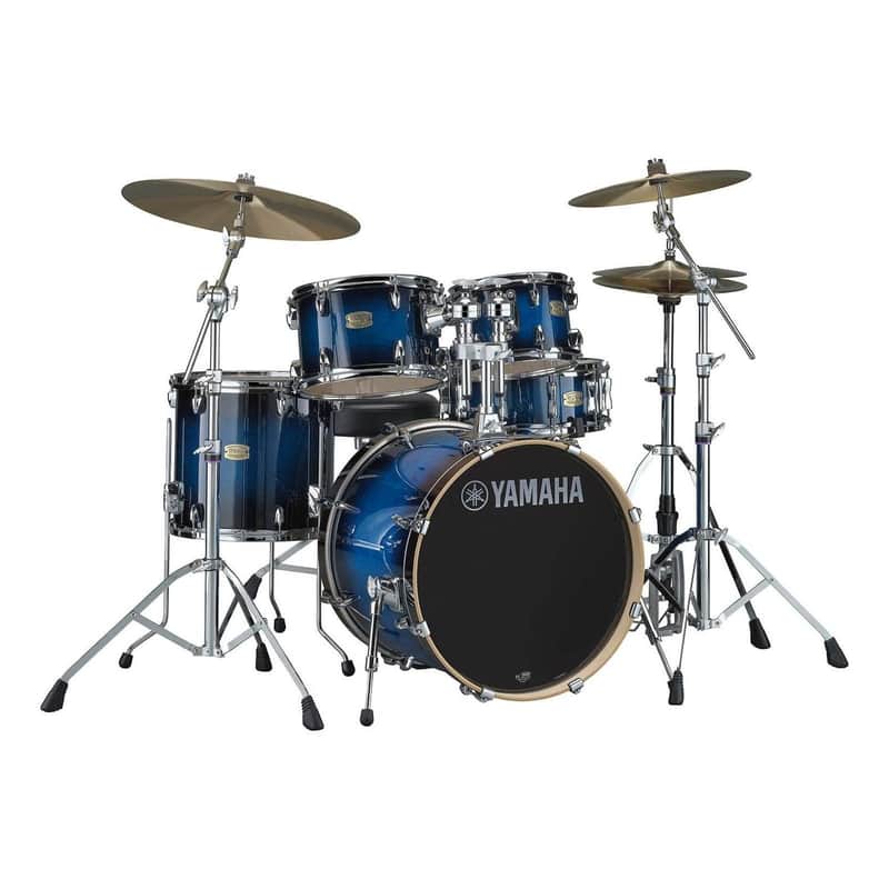 Yamaha Stage Custom Birch 5pc Drum Set w/20BD & 680 Hardware Deep Blue Sunburst image 1