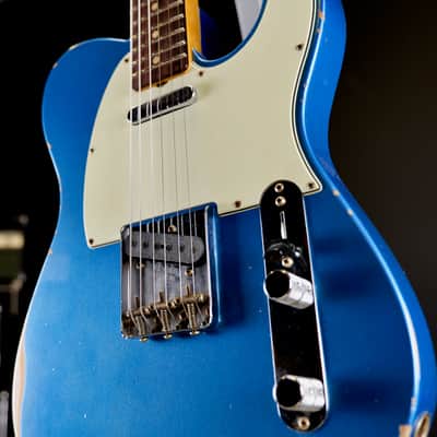 Fender Custom Shop 1963 Telecaster Relic 3A Rosewood Fingerboard Aged Lake Placid Blue image 7