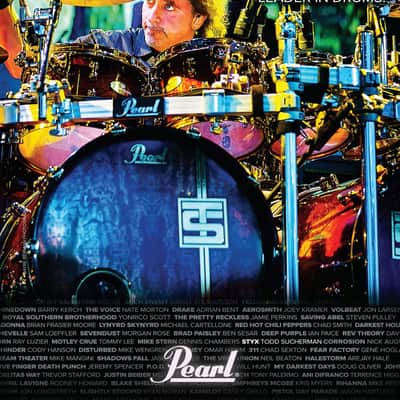 Todd Sucherman's Complete STYX 2013-2019 Drum Set, Pearl Masterworks/Sabian, EVERYTHING and MORE!! Autographed by all members of STYX! image 12