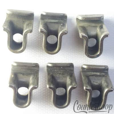 Leedy/Ludwig 6 Tension T-Rod Clips Single-Flange Rim Floor/Tom/Snare Drum Nickel image 2