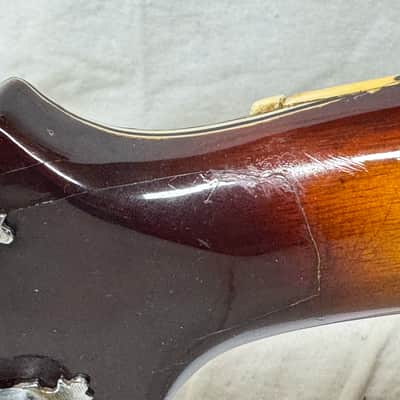Harmony USA H-64 h64 Meteor Semi-Hollowbody Guitar with Case - repaired headstock image 10
