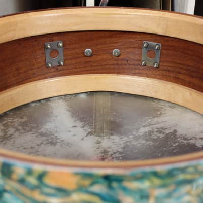 1930s Leedy 5x14 Professional Model Snare Drum in Rainbow Pearl image 7