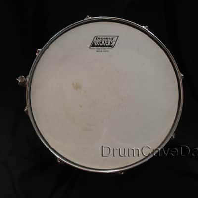 VINTAGE EARLY 1980s LUDWIG LM404 5X14" BLUE & OLIVE BADGE ACROLITE SNARE DRUM, DEMO VIDEO, ALL OEM! image 11