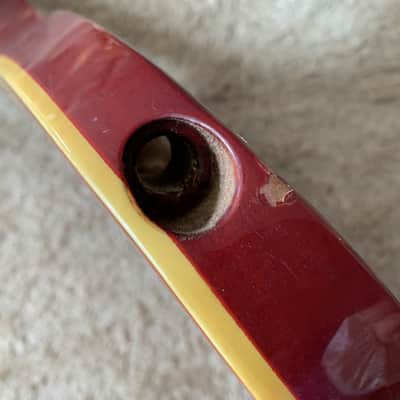 SSS Tiger Maple Top Cherry Burst Guitar Mahogany Body, Maple Neck image 13