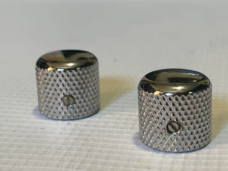 2000's Japan Jackson Dinky Guitar Chrome Dome Metal Volume Set Screw Knob Set image 1
