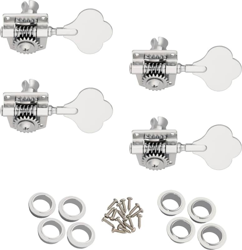 Fender 003-6400-049 Standard / Highway One Bass Tuning Heads (4)Chrome image 1