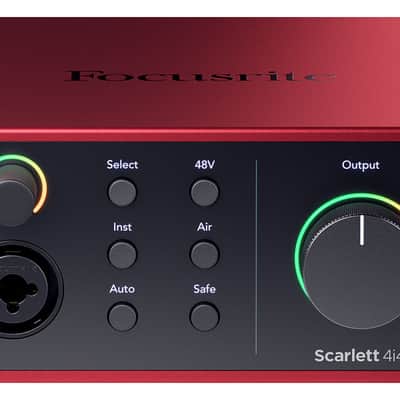 Focusrite Scarlett 4i4 4th Gen Studio Recording USB Audio Interface + XLR Cable image 2