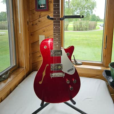 Gretsch G1626 Synchromatic Sparkle Jet with F-Hole 1999 - 2004 - Red Sparkle image 2