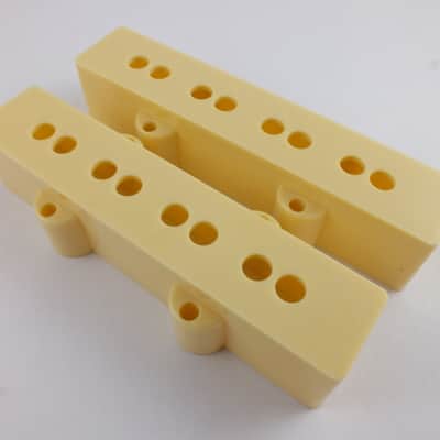 JAZZ BASS PICKUP COVERS Neck & Bridge in CREAM fits USA Fender J Bass
