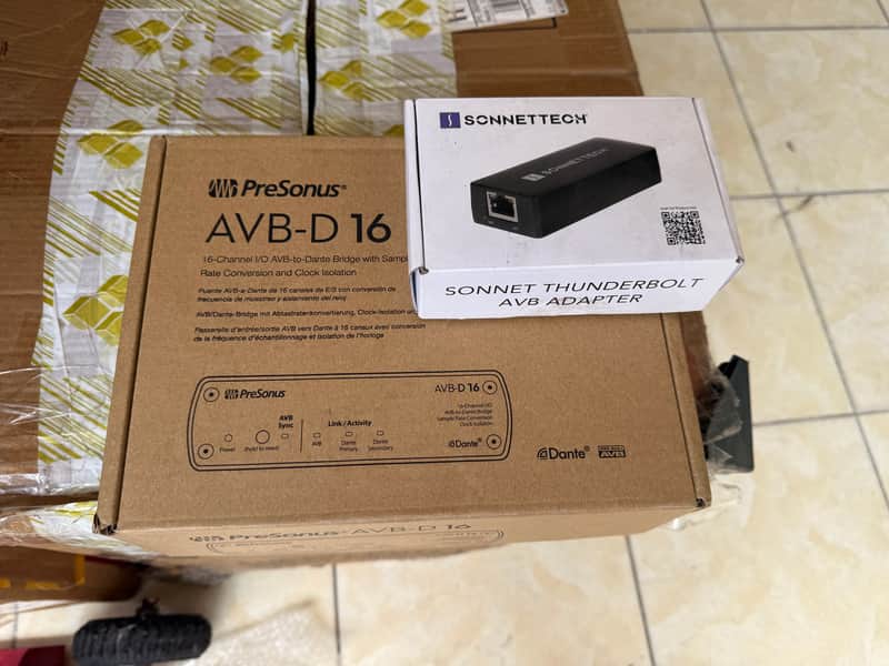 PreSonus PreSonus AVB-D16 Dante+ SonnetTech Thunderbolt to AVB Adapter lot of, worldwide shipping image 1