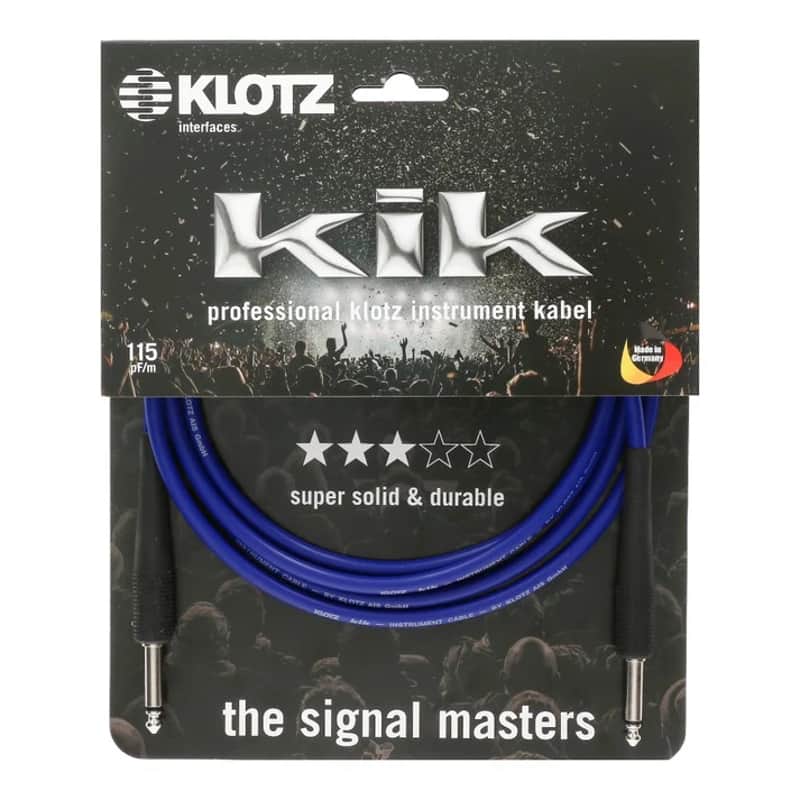 Klotz KIK Instrument Cable Durable Studio-Ready Sound 3.0m 10FT, Blue image 1