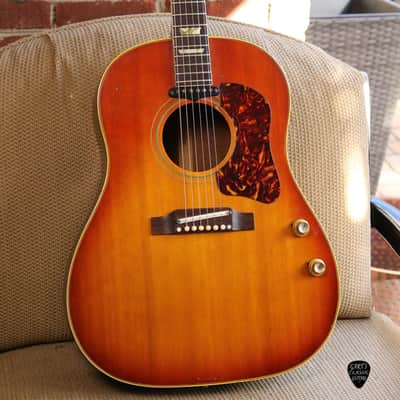 1966 Gibson J-160E, Iced Tea Sunburst image 1