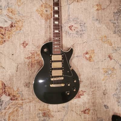 Sekova Les Paul Custom Three Pickup Triple Pickup Black Beauty Pearly Gates 1970s Black / Ebony W Case image 1