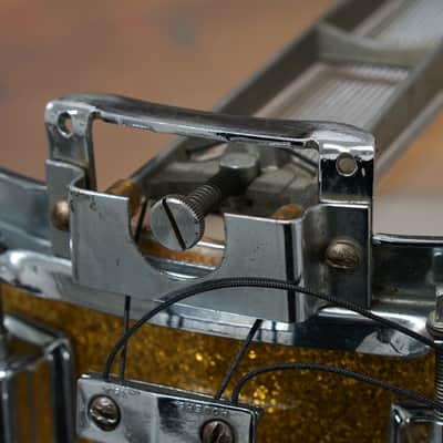 Rogers 5x14" Dynasonic Wood Snare Drum - 1960s Gold Sparkle Pearl image 10