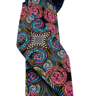 Pinwheel Fireworks Guitar Strap Artisan Handmade Fuchsia, Pink, Turquoise, Blue, Green, Purple image 2