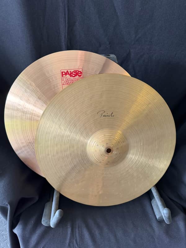 Paiste 15" Signature/Vintage Paiste 2002 Custom Hybrid Hi-Hats | Signature Medium Light Top (1075g) | 1982 Paiste 2002 Heavy Bottom (1264g) image 1