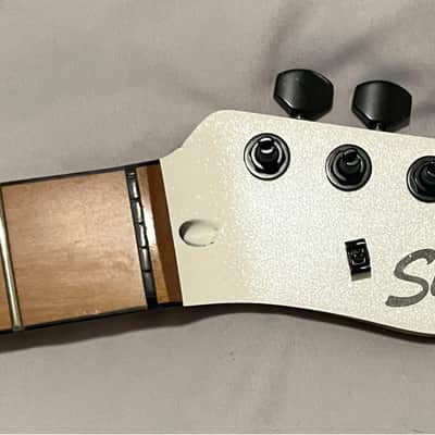 Squier Roasted Maple Loaded Bound Telecaster Neck with Polar White Metallic Headstock Face