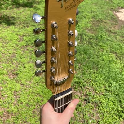 Feelgood 12 String Jazzmaster Electric XII Custom Build- Aztec Gold Nitro RELIC by Copacetic Customs image 25