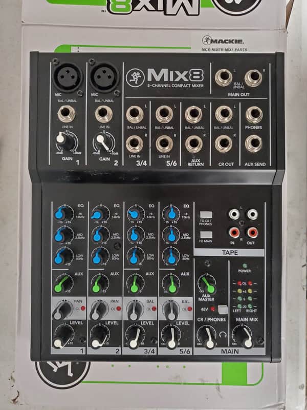 Mackie Mix8 8-Channel Non Powered Compact Mixer, Not Functioning, For Parts Only image 1