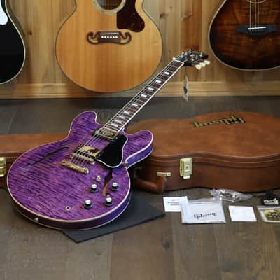 Minty! 2025 Gibson ES-335 Block Limited Edition Semi-Hollow Electric Guitar Figured Trans Purple + OHSC image 1