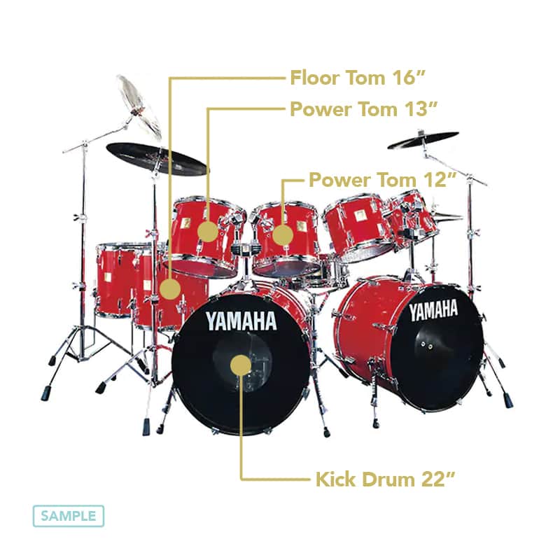 Yamaha Power V Special Red Kit [4 pcs] 12, 13, 16, 22 Vintage 80's