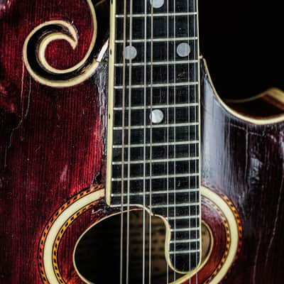 1919 Gibson F-4 refin dark mahogany sunburst image 6