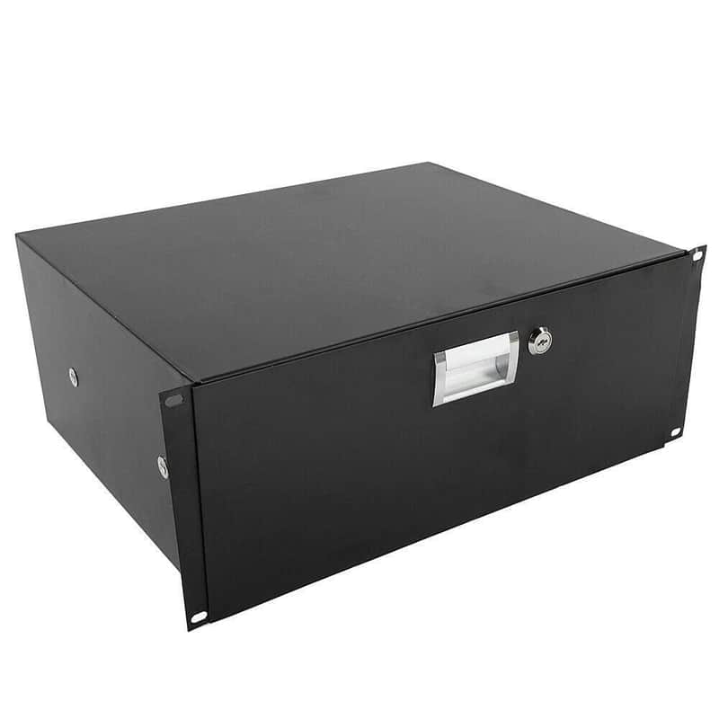 4U Professional Rack Case 19" Steel Plate DJ Drawer Equipment Cabinet with Key image 1