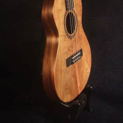 Handmade Thin Body Baritone Ukulele, Solid Curly Taiwania, Acacia, 4 String, Soft-bag, Bruce Wei UG19-2339 image 5