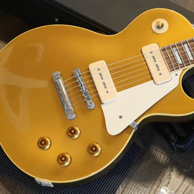 1998 Gibson Custom Shop 1956 Historic Reissue Les Paul Electric Guitar All Gold + OHSC image 2