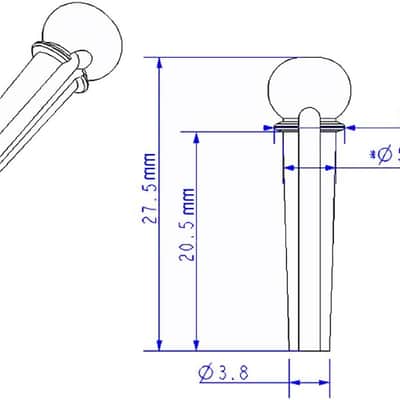 Guitar Bridge Pins 6pcs Brass Endpin for Guitar With Guitar Bridge Pin Puller image 2