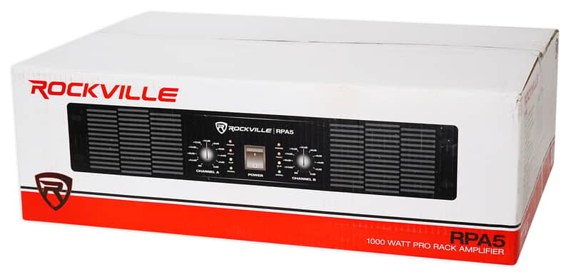 Rockville RPA5 1000w Peak/500w RMS 2 Channel Power Amplifier Pro