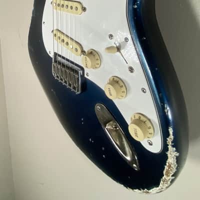 1983 E-Series USA Fender Stratocaster Neck  Hardtail MJT Lake Placid Blue Pine Body image 7