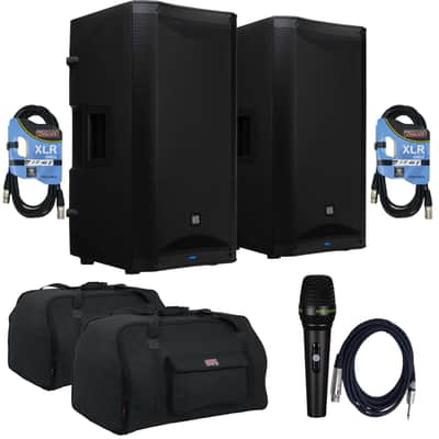 (2)PreSonus AIR XD 15 Powered Speaker - (2) Gator Tote15 - (2) XLR Cables - PSG AUDIO C350 Bundle image 1