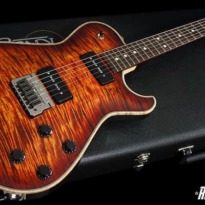 Knaggs Guitars Kenai Trem P2 in Fire Burst with T1 Flame Maple Top & Lollar P90s image 2