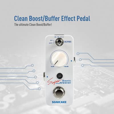 SONICAKE  Sonic Super Master Clean Boost Buffer Guitar Bass Effects Pedal +12dB Gain Effect,price include the import duty to US buyer image 2