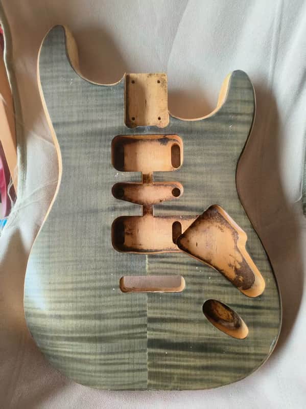 Tiger Maple Top DIY Project Guitar Stratocaster Strat Style Body image 1