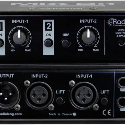 Radial Engineering Mix 2:1 Two-Channel Audio Combiner & Mixer Bundle with Pig Hog 10ft Microphone Cable and Liquid Audio Instrument Polishing Cloth - 2 Channel Mixer, Audio Merger image 3
