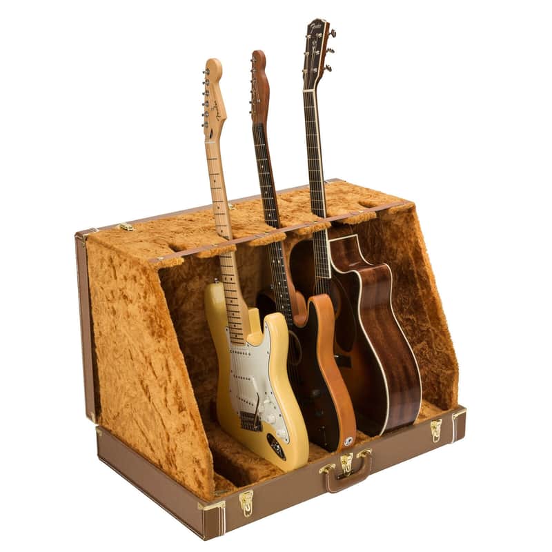 099-1015-522 Fender Classic Series 5 Guitar Case Stand, Brown image 1