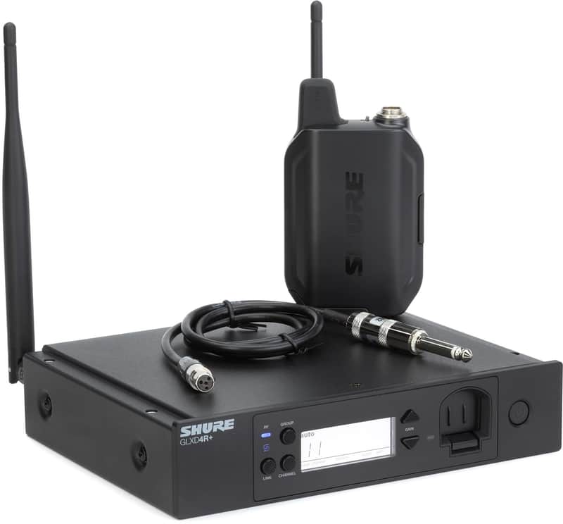 Shure GLXD14R+ Digital Wireless Rackmount Bodypack System with WA302 Guitar Cable (3-pack) Bundle image 1