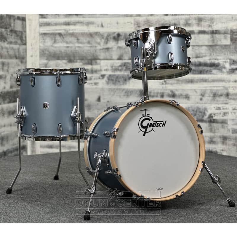 Gretsch Brooklyn 3pc Jazz Drum Set Satin Ice Blue Metallic image 1