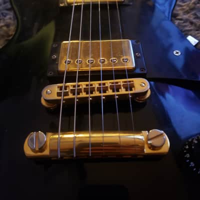 1993 Gibson Les Paul Studio Black Electric Guitar Ebony Fretboard Maple Neck Tune-O-Matic Bridge Gold Hardware Pearl Trapezoid Inlays Gibson Hardshell Case image 10
