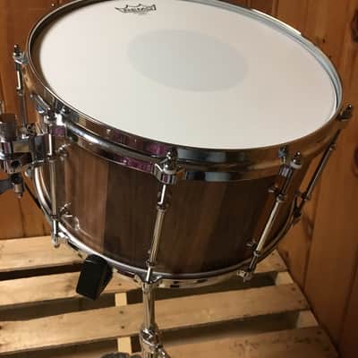 Hardcore Drums 14 x 7.5 Inch Black Walnut and Curly Cherry Stave Snare Drum image 4
