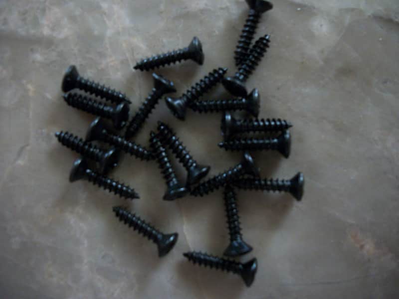 100 Pack Guitar Pickguard Backplate Jack Plate Screws Black Finish 11mm X #4 image 1