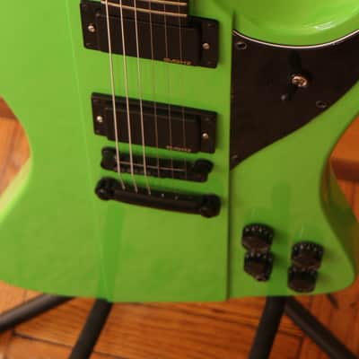 hard luck kings hard luck kings spider neon green firebird stlye electric guitar emg hz pickups 2017 image 11