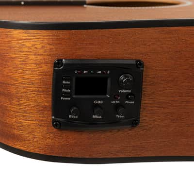 Stagg SA25 DCE MAHO Dreadnought Cutaway Sapele Top Okoume Neck 6-String Acoustic-Electric Guitar image 7