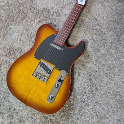 Electric Guitar Soloking MT-1 Fm Artisan With Roasted Flame Neck In Honeyburst Nafiri Special Run Jescar image 2
