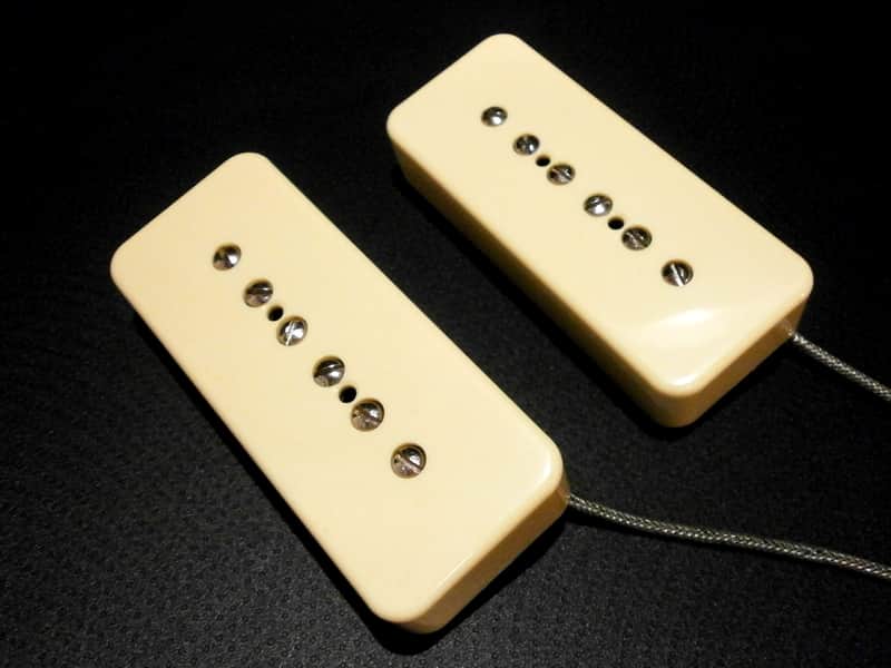 Q pickups SOAP BAR P90 Pickups SET CREAM 50s Vintage Fits Les Paul SG Epi Gibson Electric Guitar image 1
