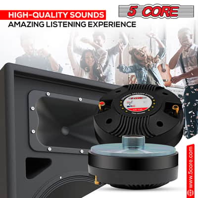 5 Core Compression Driver 135W RMS 8 Ohm Titanium Horn Throat Tweeter Speaker 18 TPI Threading - 2PCS image 11